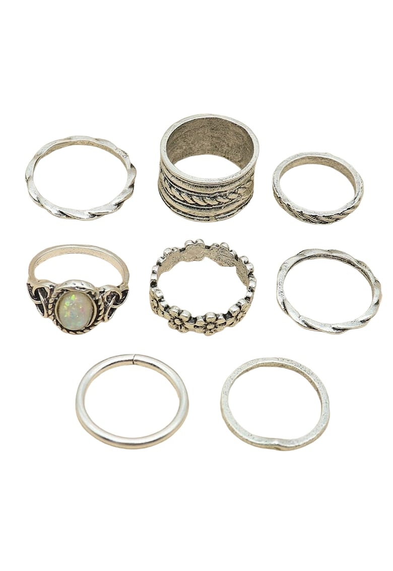 Set 8 inele argintii - forme diverse - Nenia C3 -