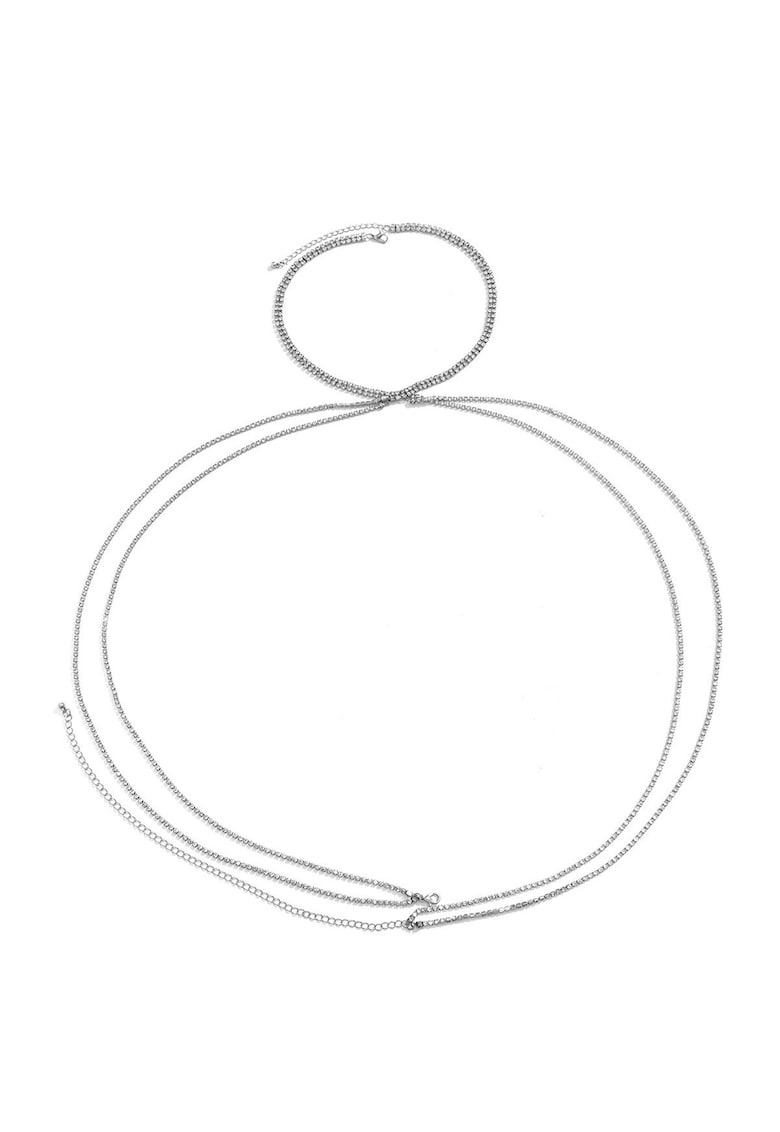 Lant de corp - argintiu - cu colier si pietre - Mirco C25 -