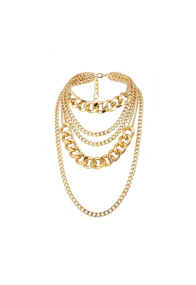 Colier in 5 straturi - auriu - cu zale - Nadia C18 -