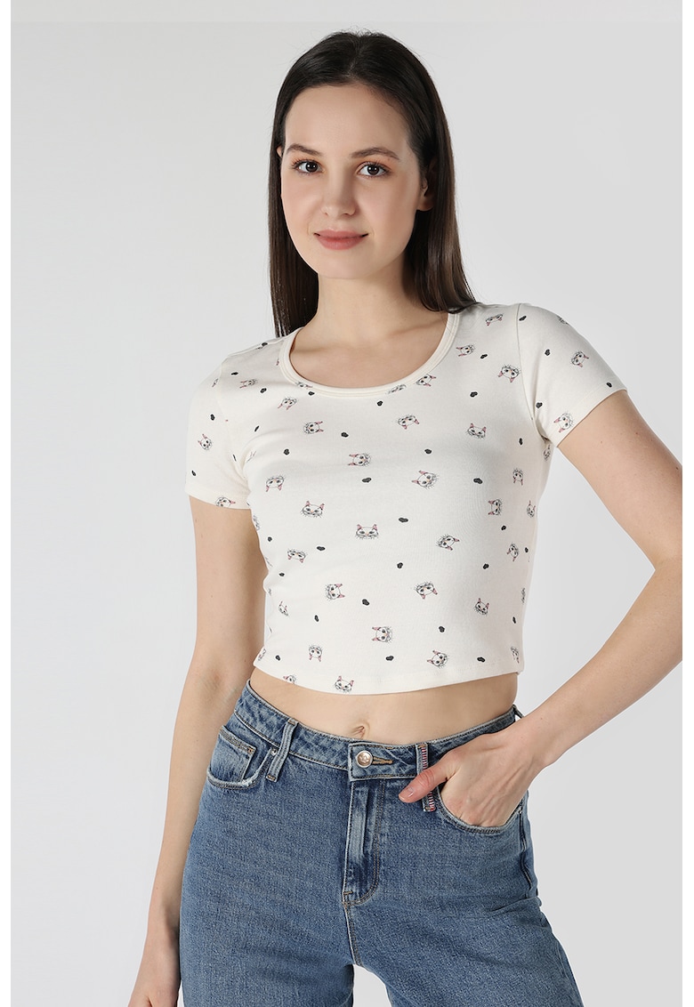 Tricou crop slim fit