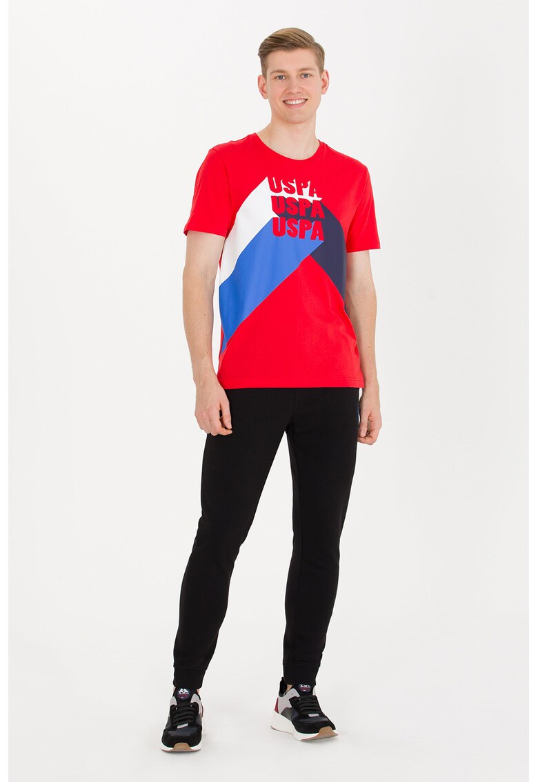 Pantaloni sport din amestec de bumbac cu logo brodat