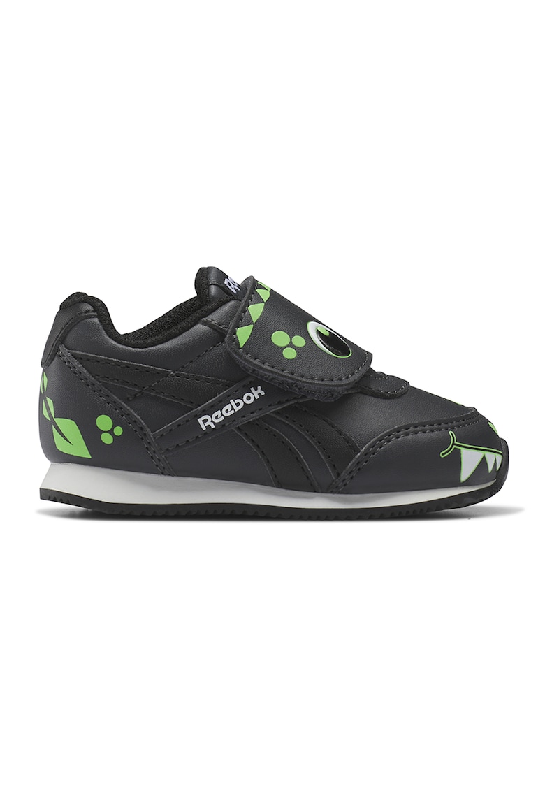 Pantofi sport de piele ecologica cu velcro si detalii grafice Royal CL - Negru