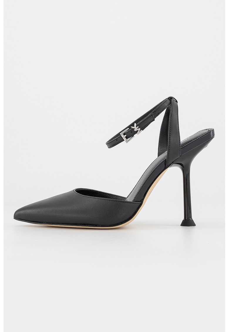 Pantofi de piele cu varf ascutit - Negru