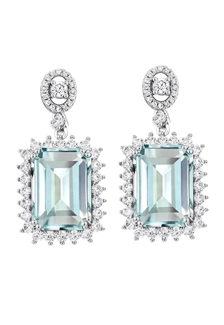 Cercei argintii - cu pietre bleu din zirconiu - Maia C18