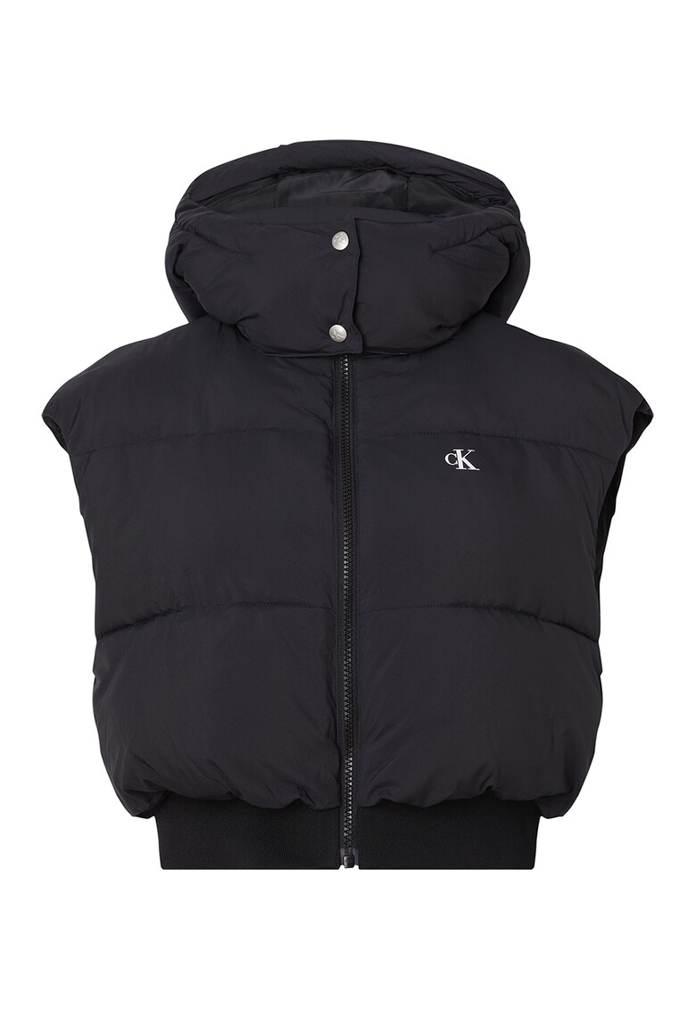 CALVIN KLEIN JEANS Къс подплатен елек с отделяща се качулка за Жени CALVIN KLEIN JEANS Къс подплатен елек с отделяща се качулка за Жени