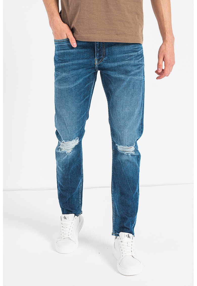 CALVIN KLEIN JEANS Дънки със средновисока талия и протрити зони за Мъже CALVIN KLEIN JEANS Дънки със средновисока талия и протрити зони за Мъже