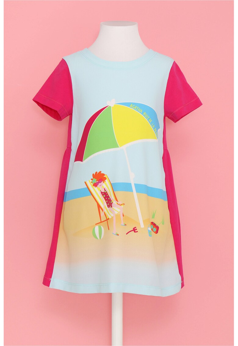 Rochie cu croiala in A si imprimeu grafic