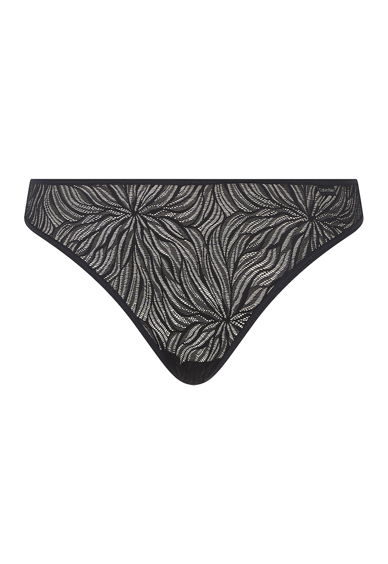 Chiloti tanga de dantela cu talie medie