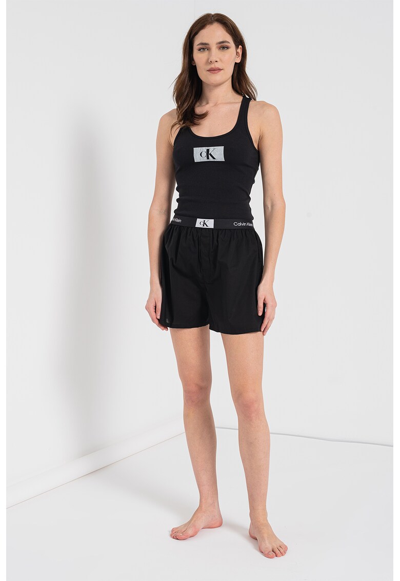 Pijama din amestec de bumbac organic cu pantaloni scurti
