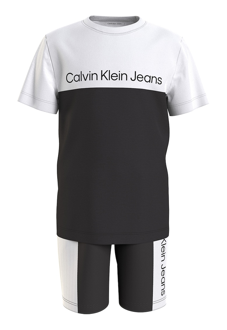 Calvin Klein Tricou si pantaloni scurti din amestec de bumbac organic cu imprimeu logo