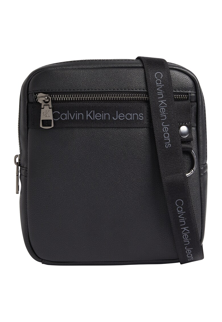 CALVIN KLEIN JEANS Чанта от еко кожа с преден джоб с цип за Мъже CALVIN KLEIN JEANS Чанта от еко кожа с преден джоб с цип за Мъже