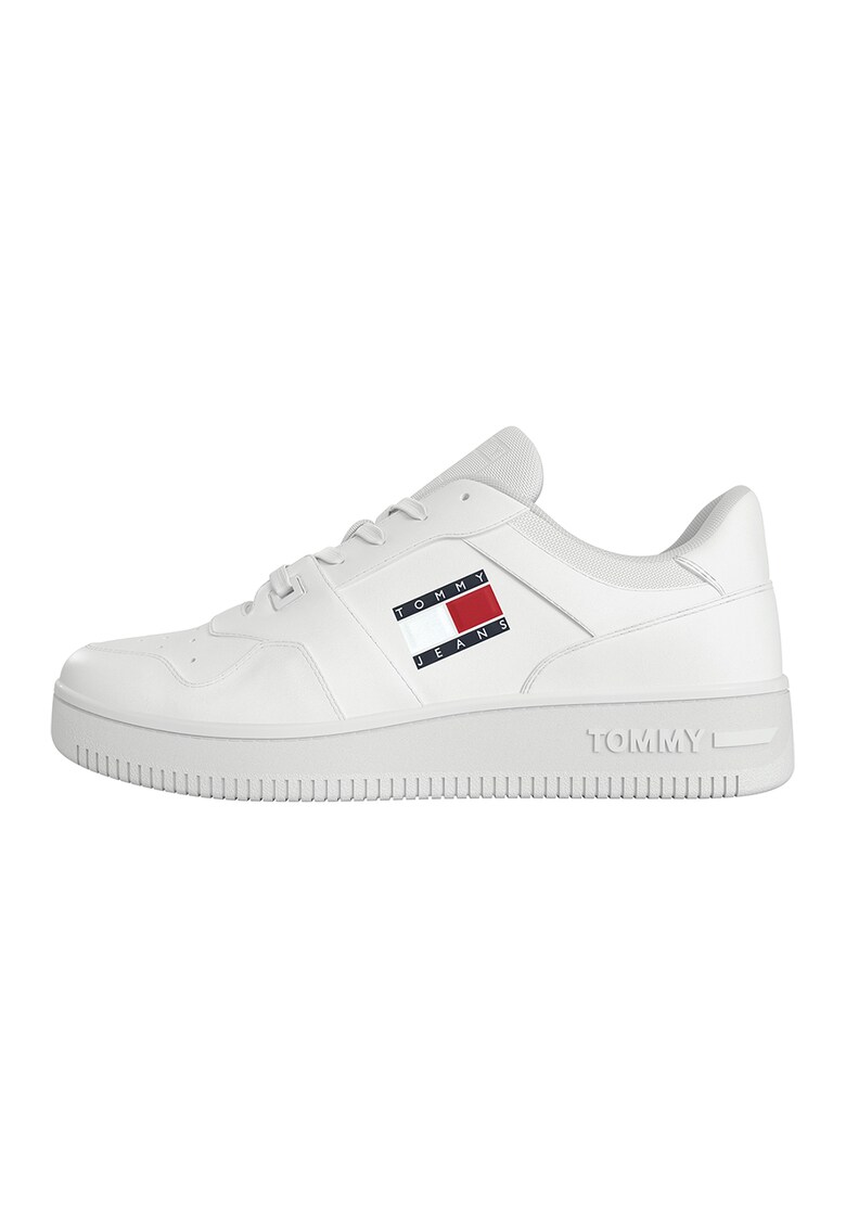 Pantofi sport de piele cu garnituri de piele ecologica