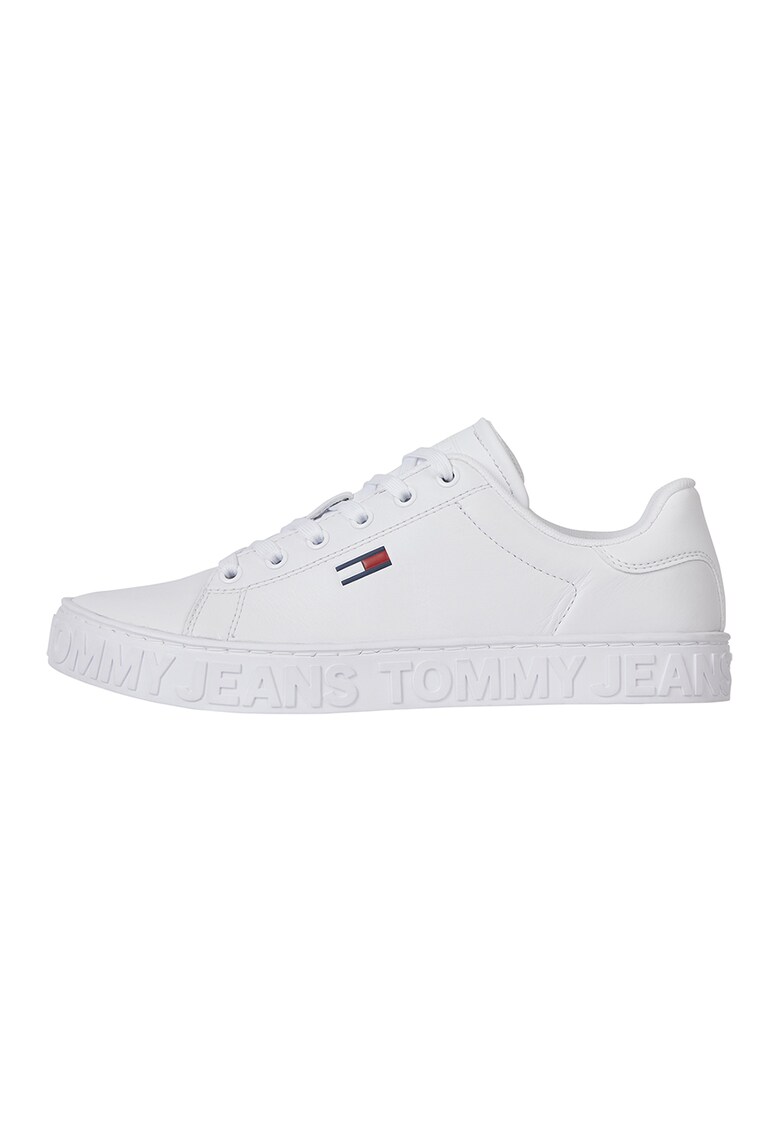 Pantofi sport de piele cu logo in relief