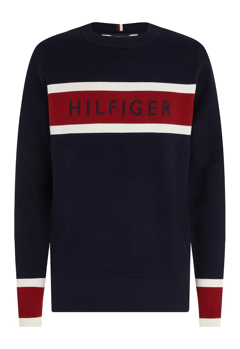 Tommy Hilfiger Пуловер с овално деколте и лого за Мъже Tommy Hilfiger Пуловер с овално деколте и лого за Мъже