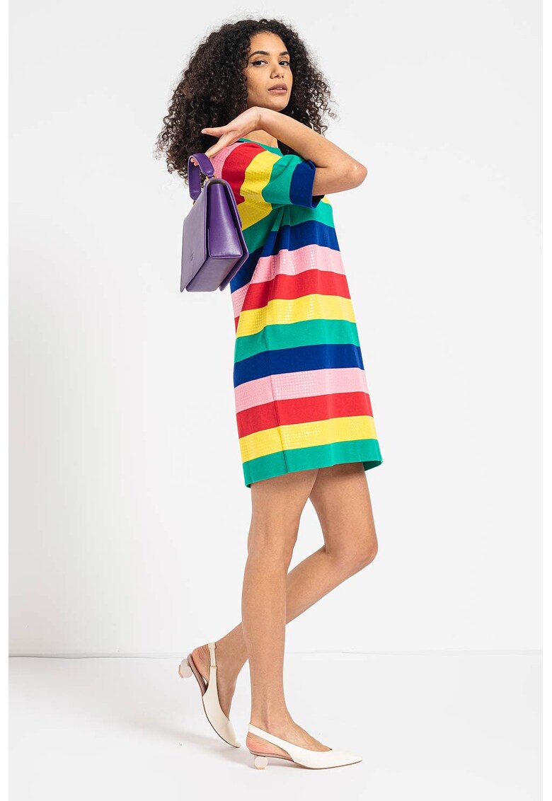 Love Moschino Раирана рокля с цветен блок за Жени Love Moschino Раирана рокля с цветен блок за Жени