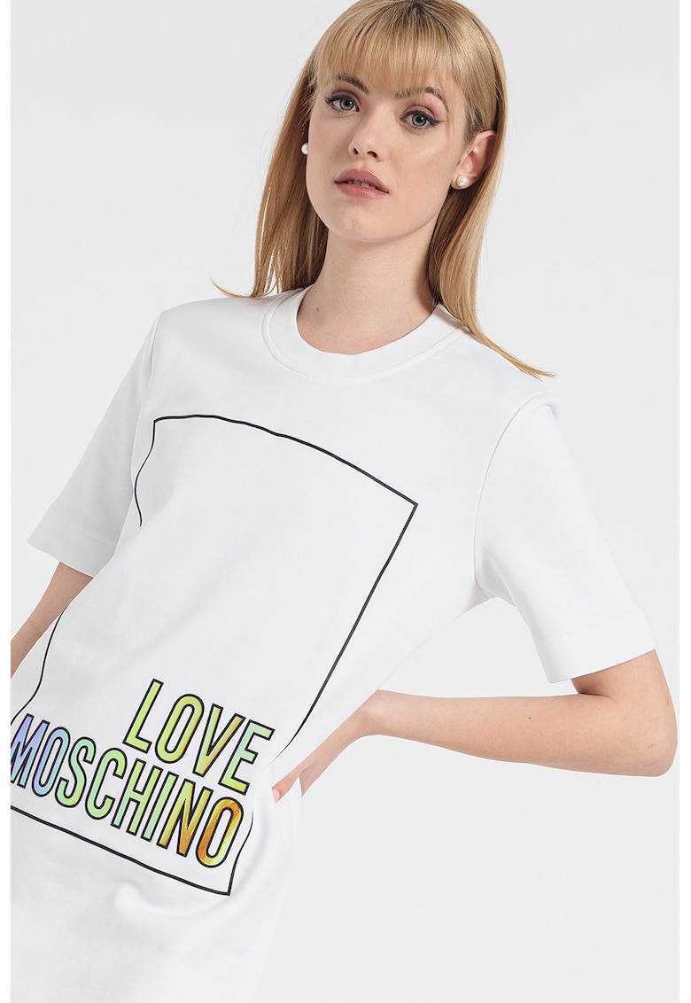 Love Moschino Рокля тип тениска с лого за Жени Love Moschino Рокля тип тениска с лого за Жени