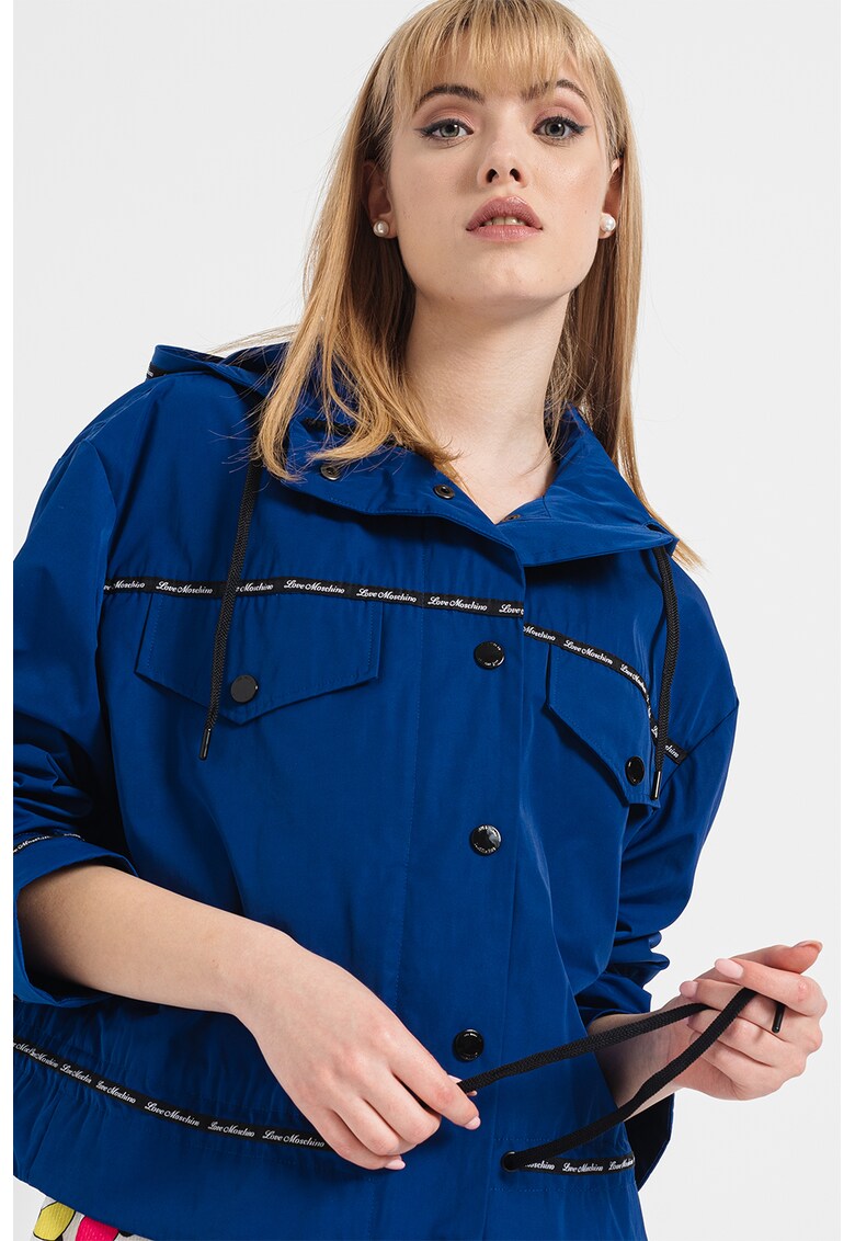 Love Moschino Яке със свободна кройка и качулка за Жени Love Moschino Яке със свободна кройка и качулка за Жени