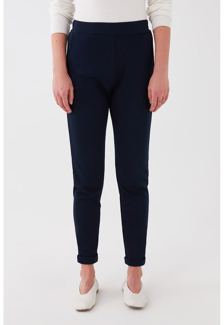 Pantaloni sport crop cu buzunare oblice