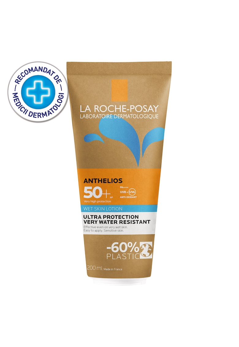 Lotiune cu protectie solara pentru fara si corp cu aplicare pe piele umeda Anthelios WetSkin SPF 50+ - 200ml