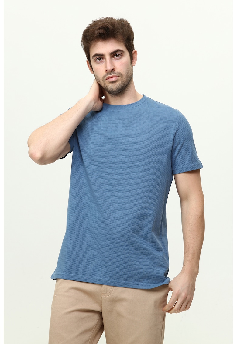 Tricou de bumbac texturat