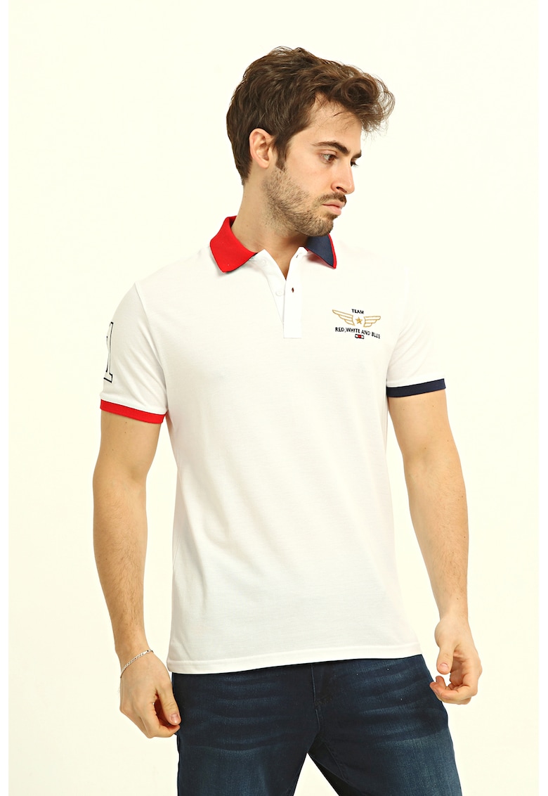 Tricou polo cu logo brodat