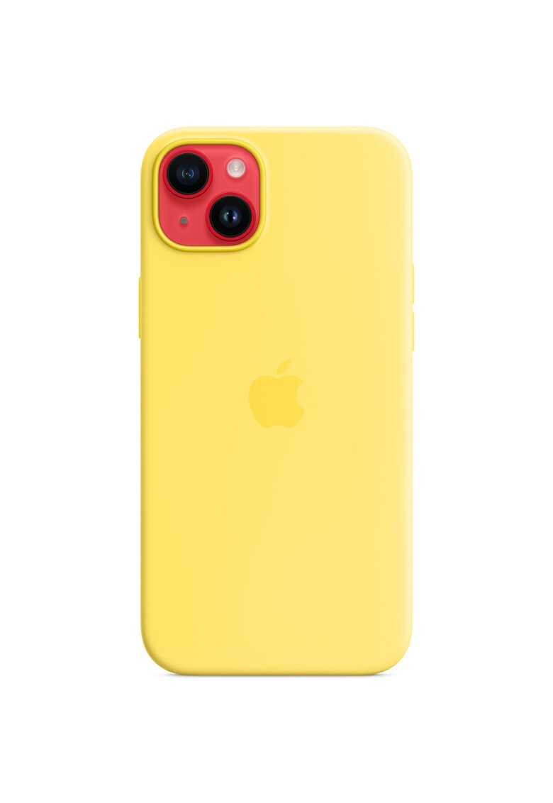 Husa de protectie silicone case with magsafe pentru iphone 14 plus - canary yellow