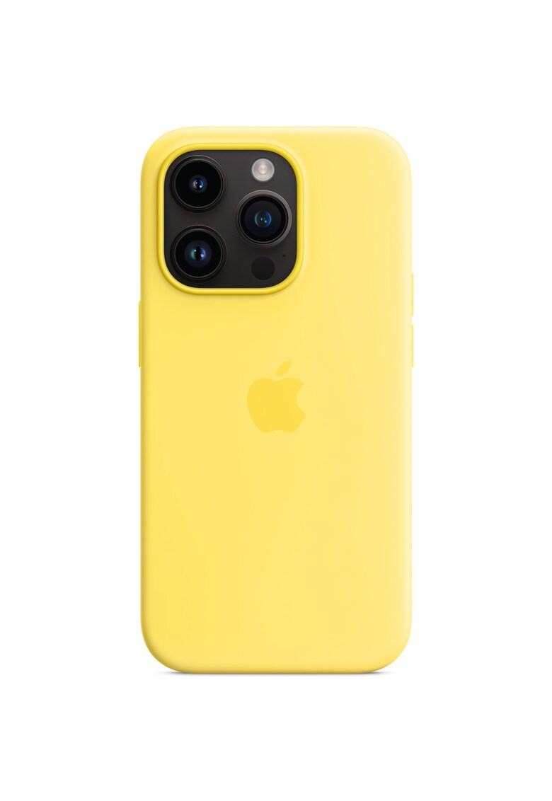 Husa de protectie silicone case with magsafe pentru iphone 14 pro max - canary yellow