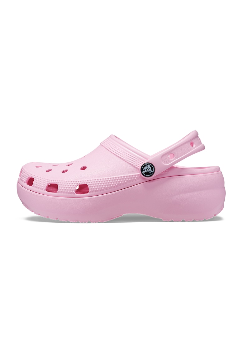 Saboti slingback cu model perforat si talpa flatform
