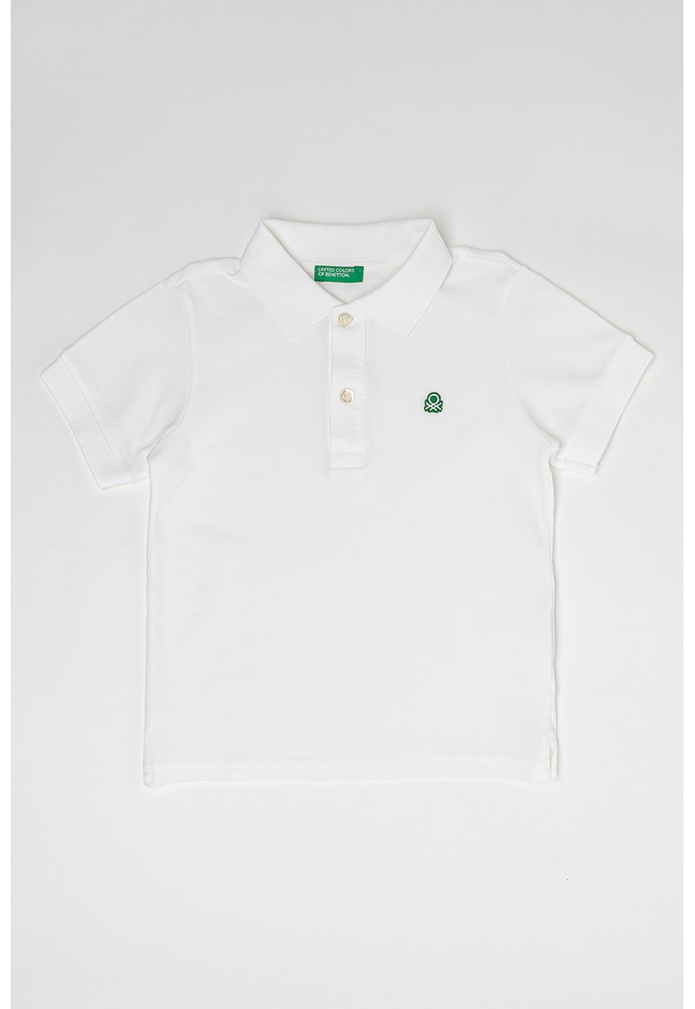 Tricou polo de bumbac pique - Alb