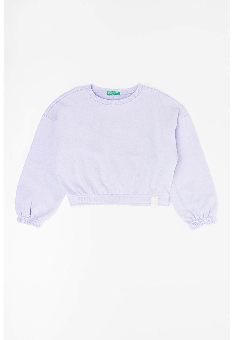 Bluza sport crop cu maneci cazute