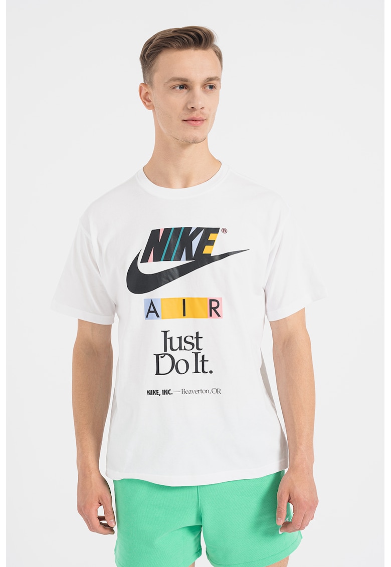 Tricou cu imprimeu logo - Alb/Negru/Portocaliu