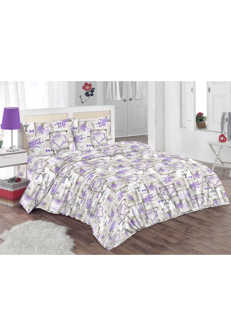 Gentleman friendly constantly Mustache Set lenjerie de pat (cearsaf + husa pilota + 2 huse perne) pentru pat de dimensiuni 160x200 cm - 132TC - 100% bumbac - imprimeu lavanda si fluturi - mov/gri - lenjeriipat-outlet.ro Gentleman friendly constantly Mustache Set lenjerie de pat (cearsaf + husa pilota + 2 huse perne) pentru pat de dimensiuni 160x200 cm - 132TC - 100% bumbac - imprimeu lavanda si fluturi - mov/gri - lenjeriipat-outlet.ro