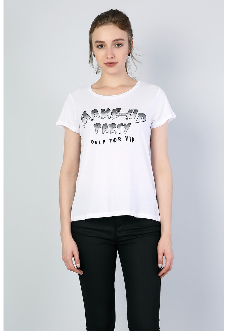 Colins Tricou cu text - Alb
