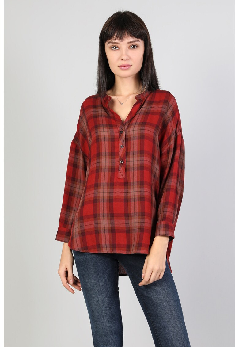 Bluza asimetrica in carouri