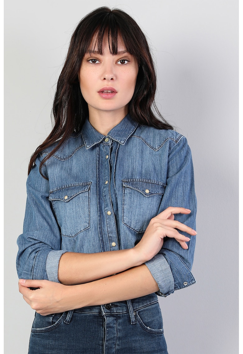 Camasa din denim cu capse