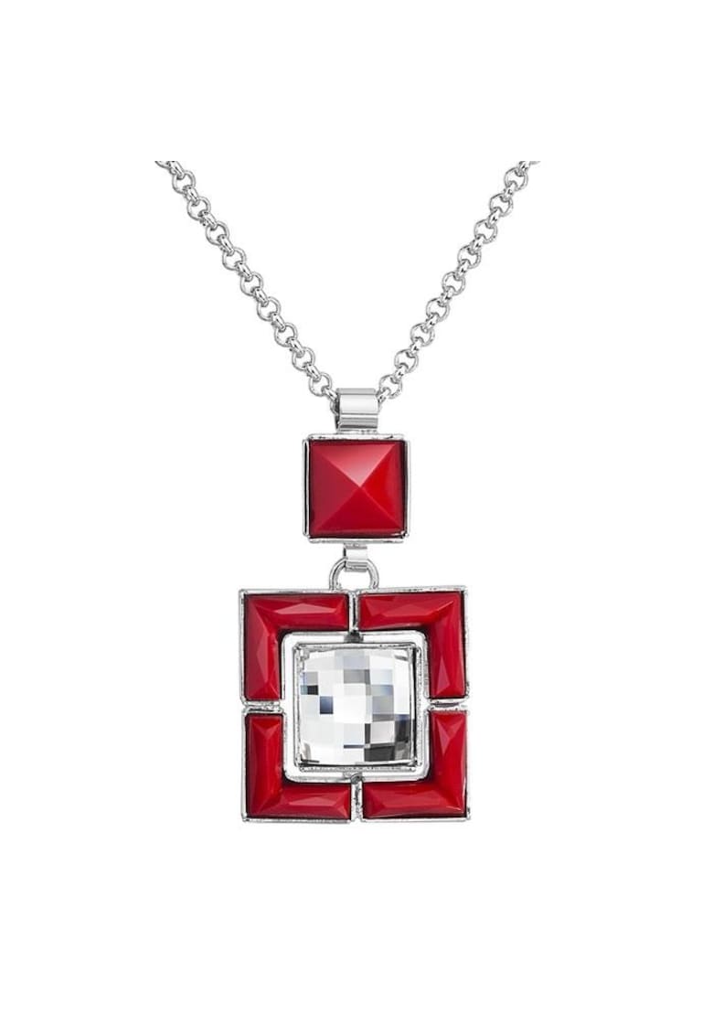 Colier cu cristale Swarovski Crystal / Red 7430-5966-03 - Rosu - Argintiu