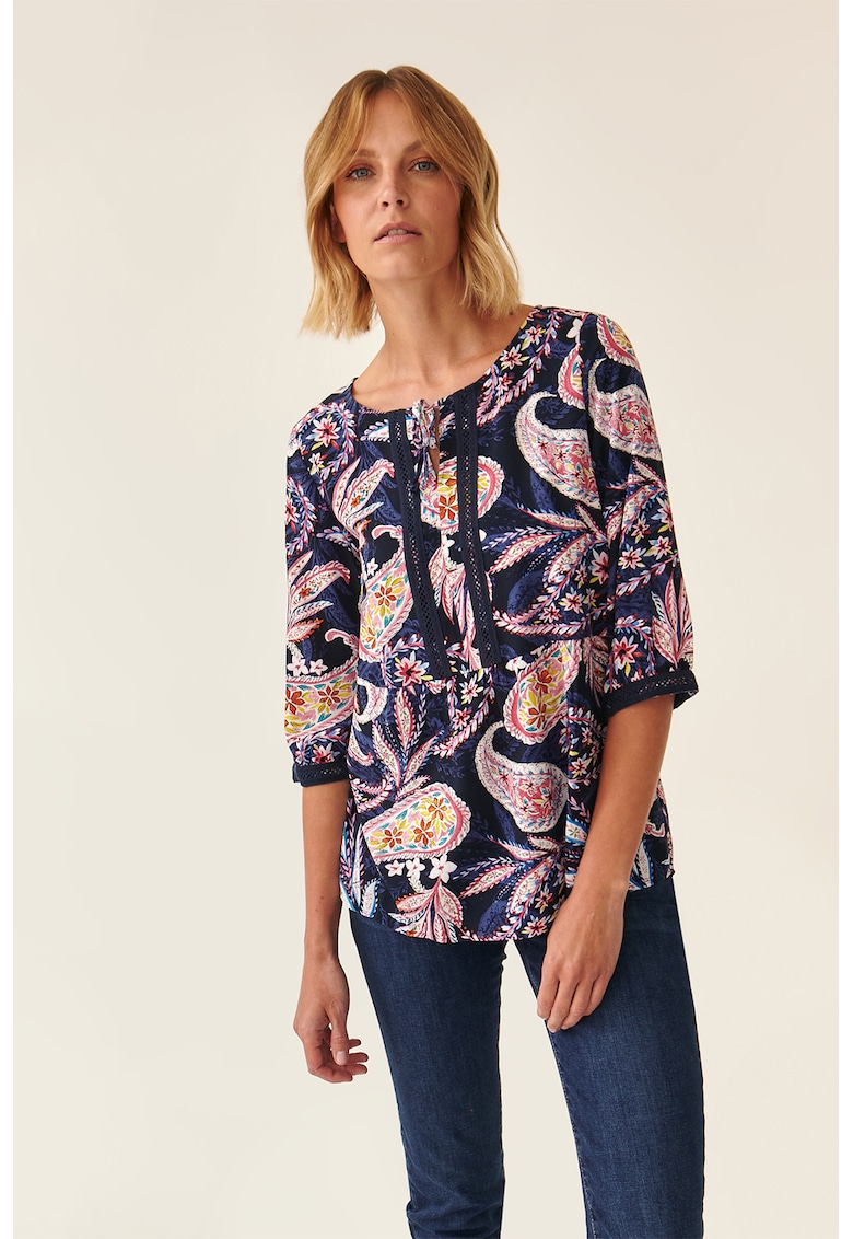 Bluza cu imprimeu floral si maneci 3/4 Mizuria