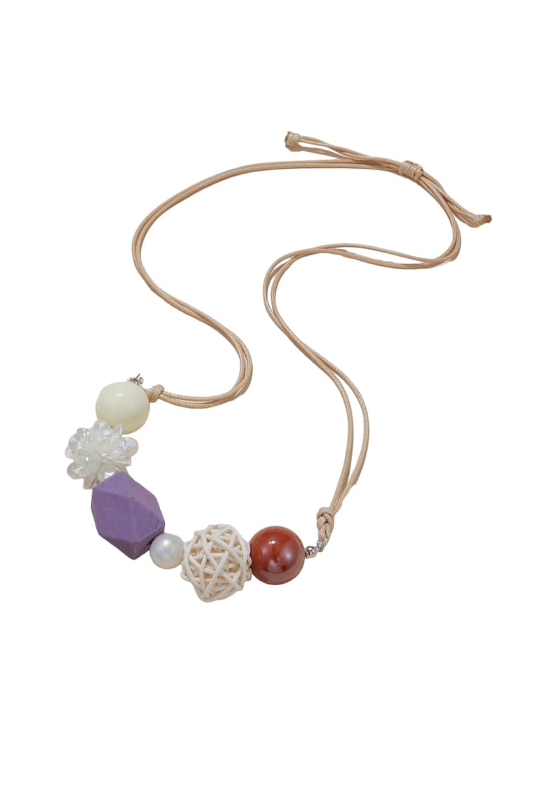 Colier bej - cu piese geometrice - Maybel C11 -