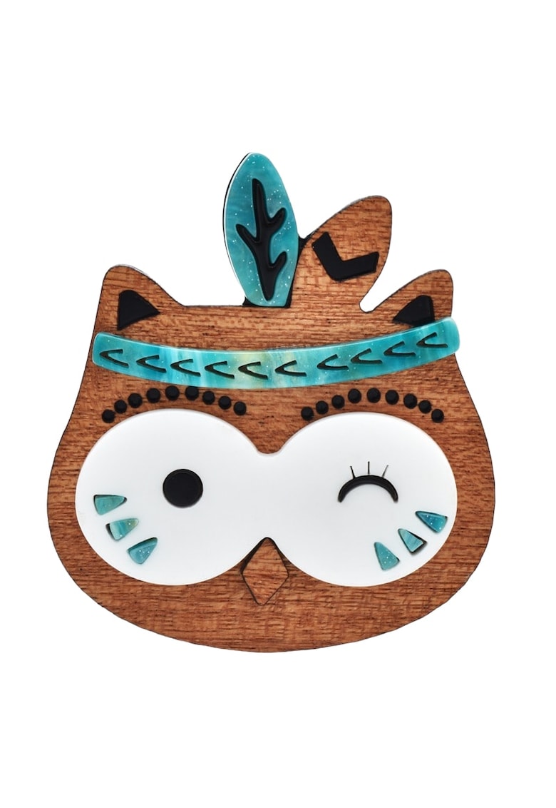 Brosa maro - forma de bufnita - Sarika C3 -