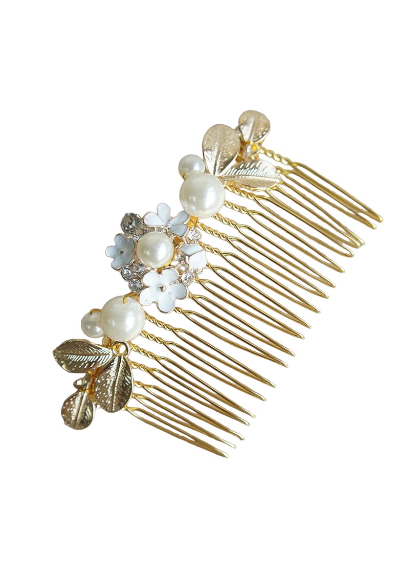 Accesoriu de par - auriu - cu pietre si perle - Maika C7 -