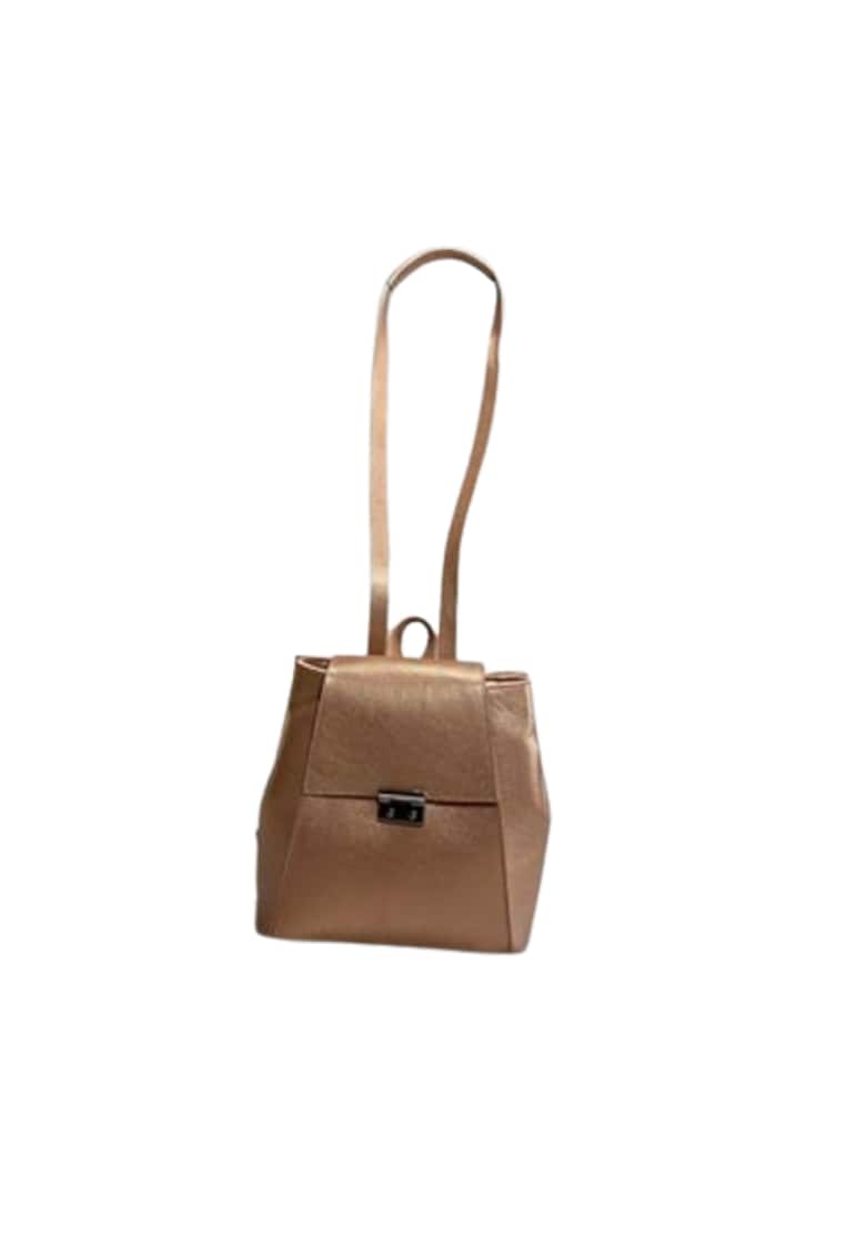 Geanta dama piele -  Aamina mica - roz gold - 27x12x27 cm