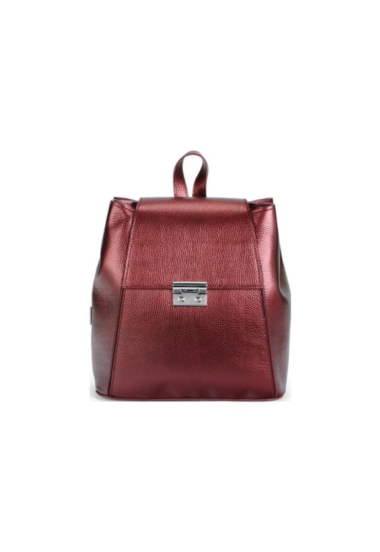 Geanta dama piele - Aamina mica - visiniu - 27x12x27 cm