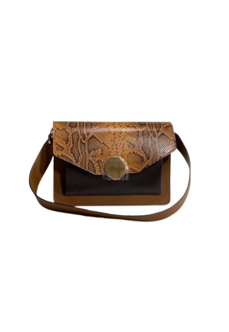 Geanta dama piele - Arina - coniac - 27x14x20 cm
