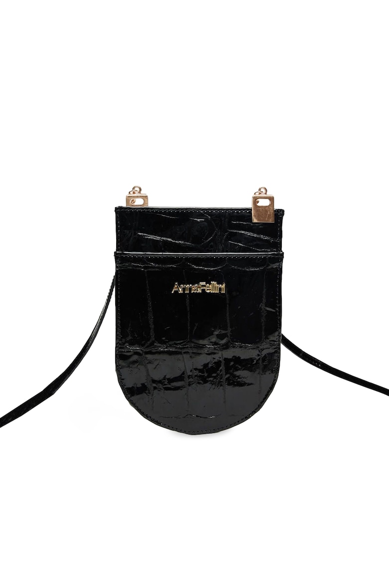 Geanta dama piele - Clara - negru - 15x0x20 cm