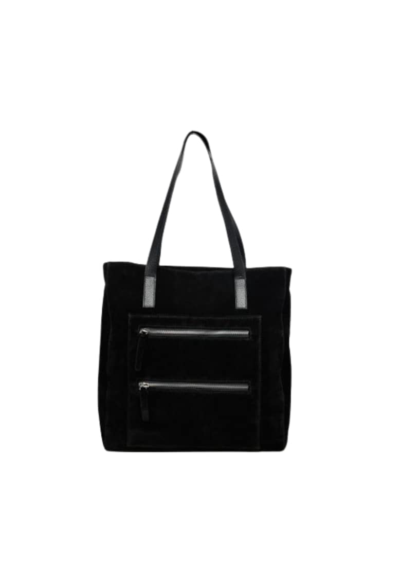 Geanta dama piele - Holly velur negru