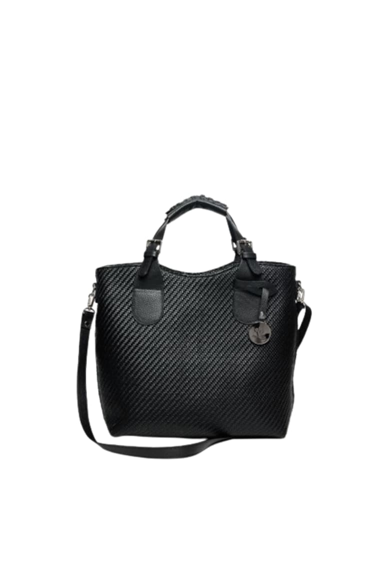 Geanta dama piele - Cosulet Z mare - negru - 33x12x32 cm
