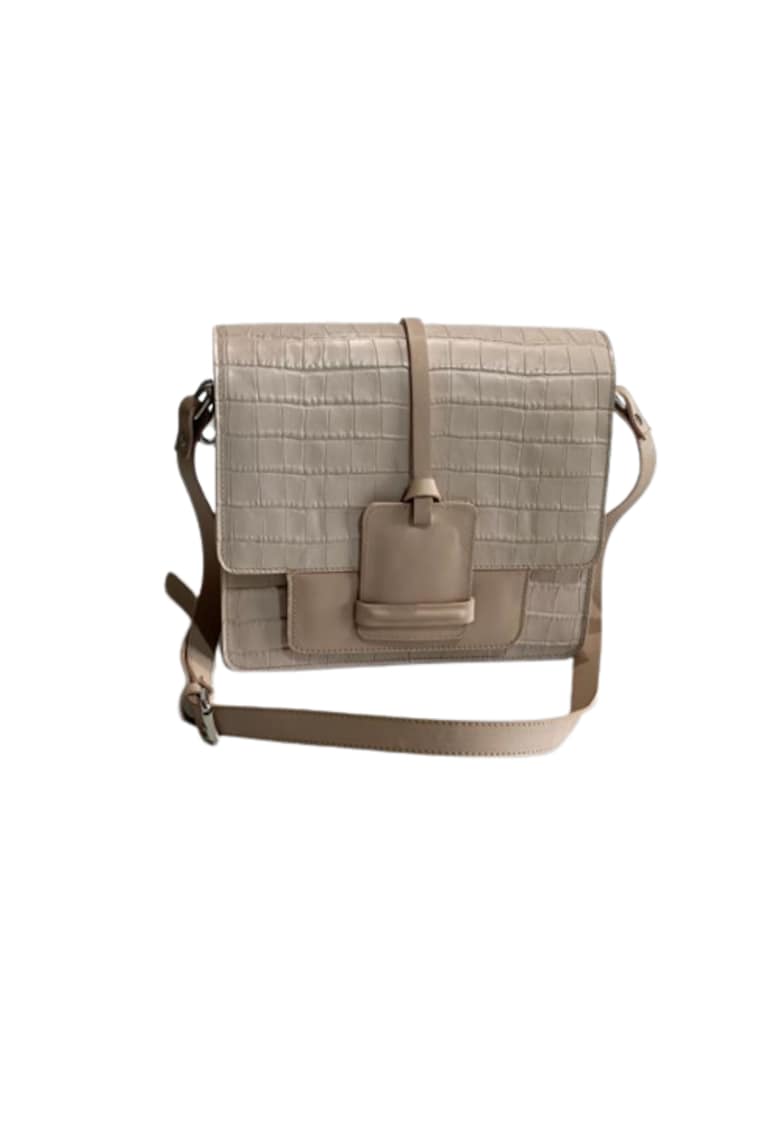 Geanta dama piele - Diva - crem - 26x8x26 cm