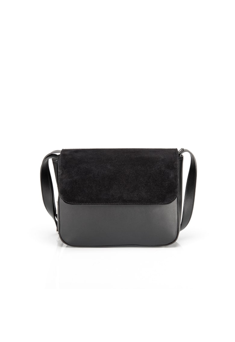 Geanta dama piele - Kaia - negru - 24x9x19 cm