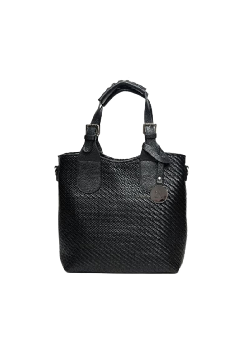 Geanta dama piele - Cosulet Z mic - negru - 30x10x27 cm