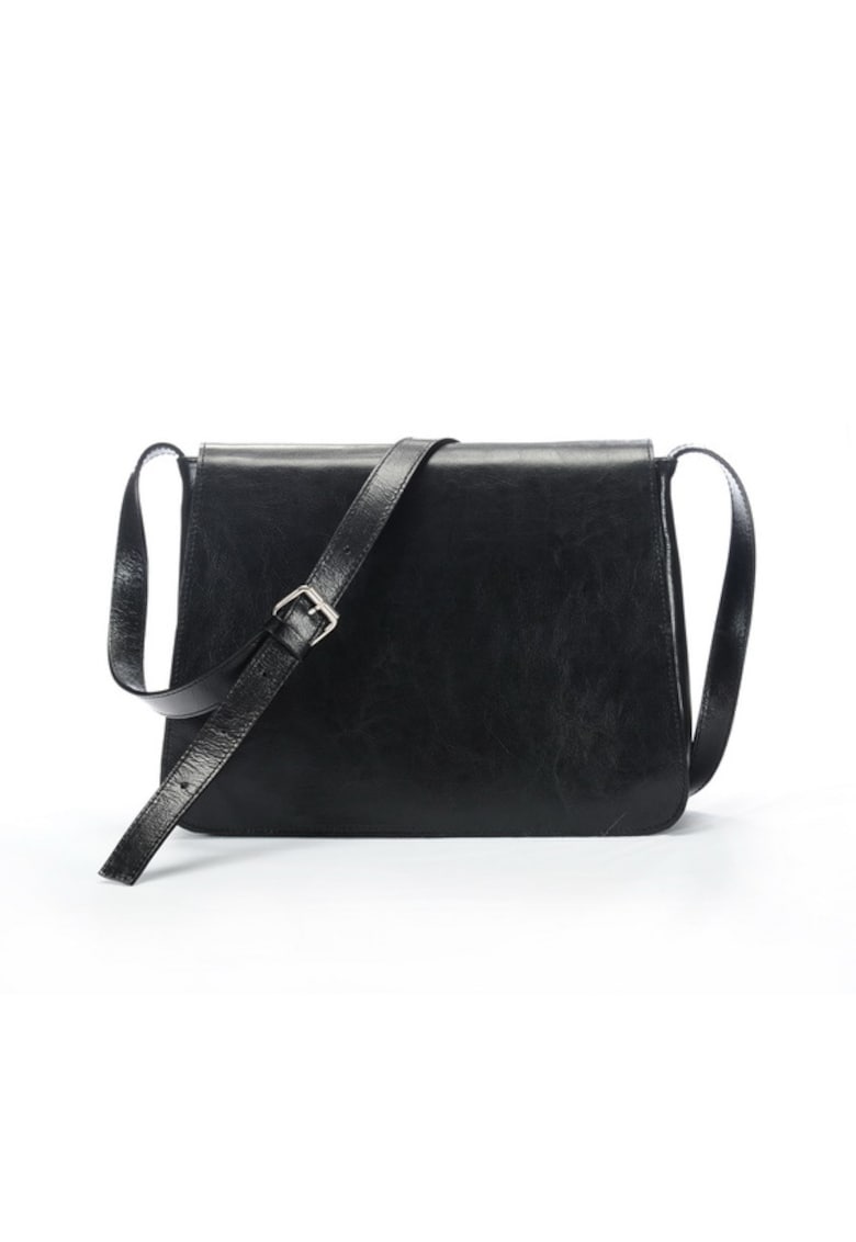 Geanta dama piele -  Cristal mare - negru - 30x9x25 cm